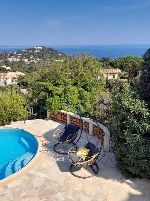 4-Star Private Villa With Heated Pool And Panoramic Sea View At Gulf De Saint Tropez Cavalaire-sur-Mer Exteriör bild
