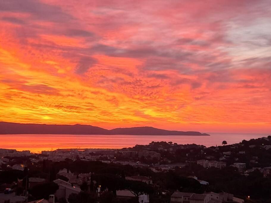 4-Star Private Villa With Heated Pool And Panoramic Sea View At Gulf De Saint Tropez Cavalaire-sur-Mer Exteriör bild